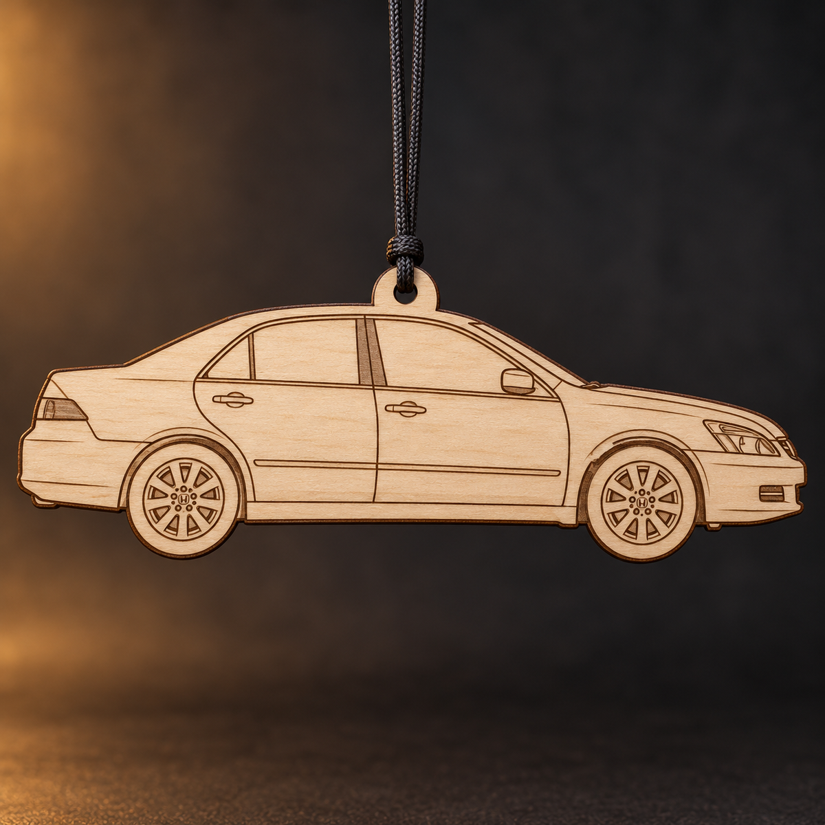 2006 Honda Accord Sedan flat Birch Ply ornament with brown laser-engraved outlines