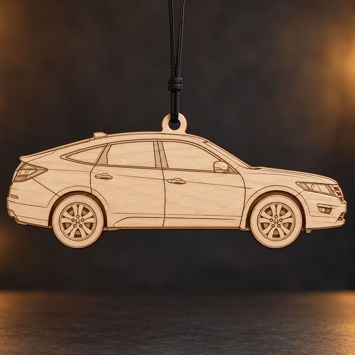 2010 Honda Accord Crosstour Crossover flat Birch Ply ornament with brown laser-engraved outlines