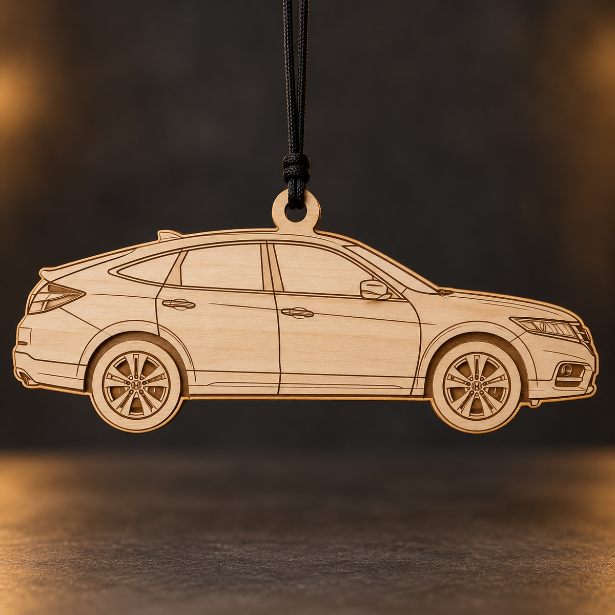 2013 Honda Crosstour Crossover flat Birch Ply ornament with brown laser-engraved outlines