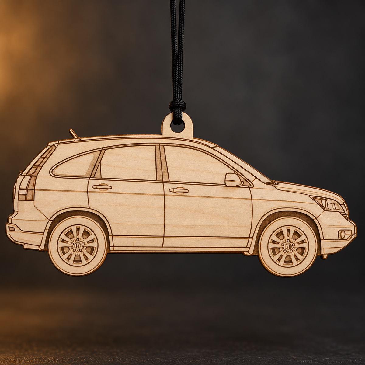 2010 Honda CR-V SUV flat Birch Ply ornament with brown laser-engraved outlines