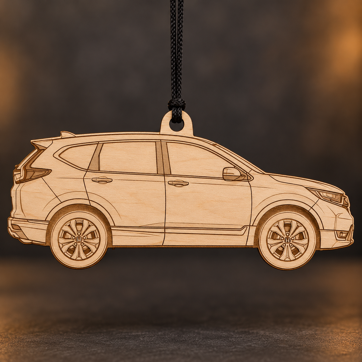 2018 Honda CR-V SUV flat Birch Ply ornament with brown laser-engraved outlines