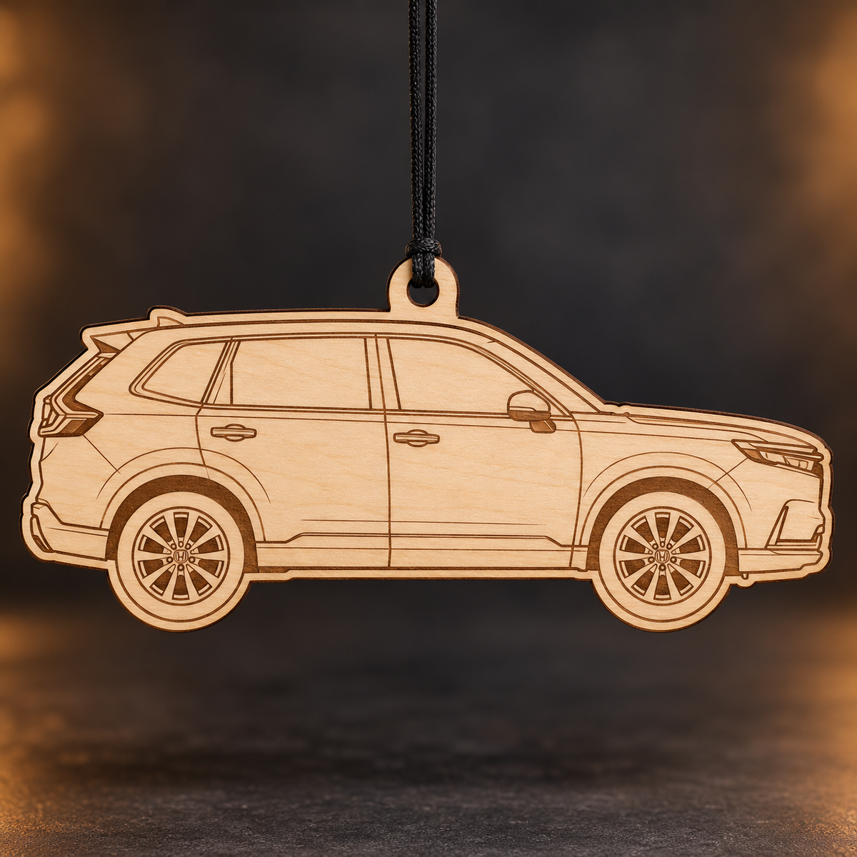 2024 Honda CR-V SUV flat Birch Ply ornament with brown laser-engraved outlines