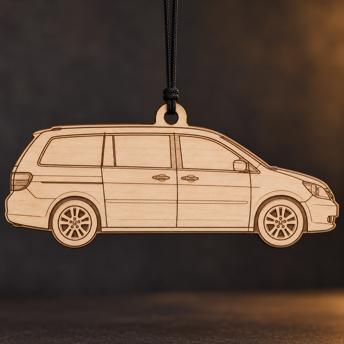 2008 Honda Odyssey Minivan flat Birch Ply ornament with brown laser-engraved outlines