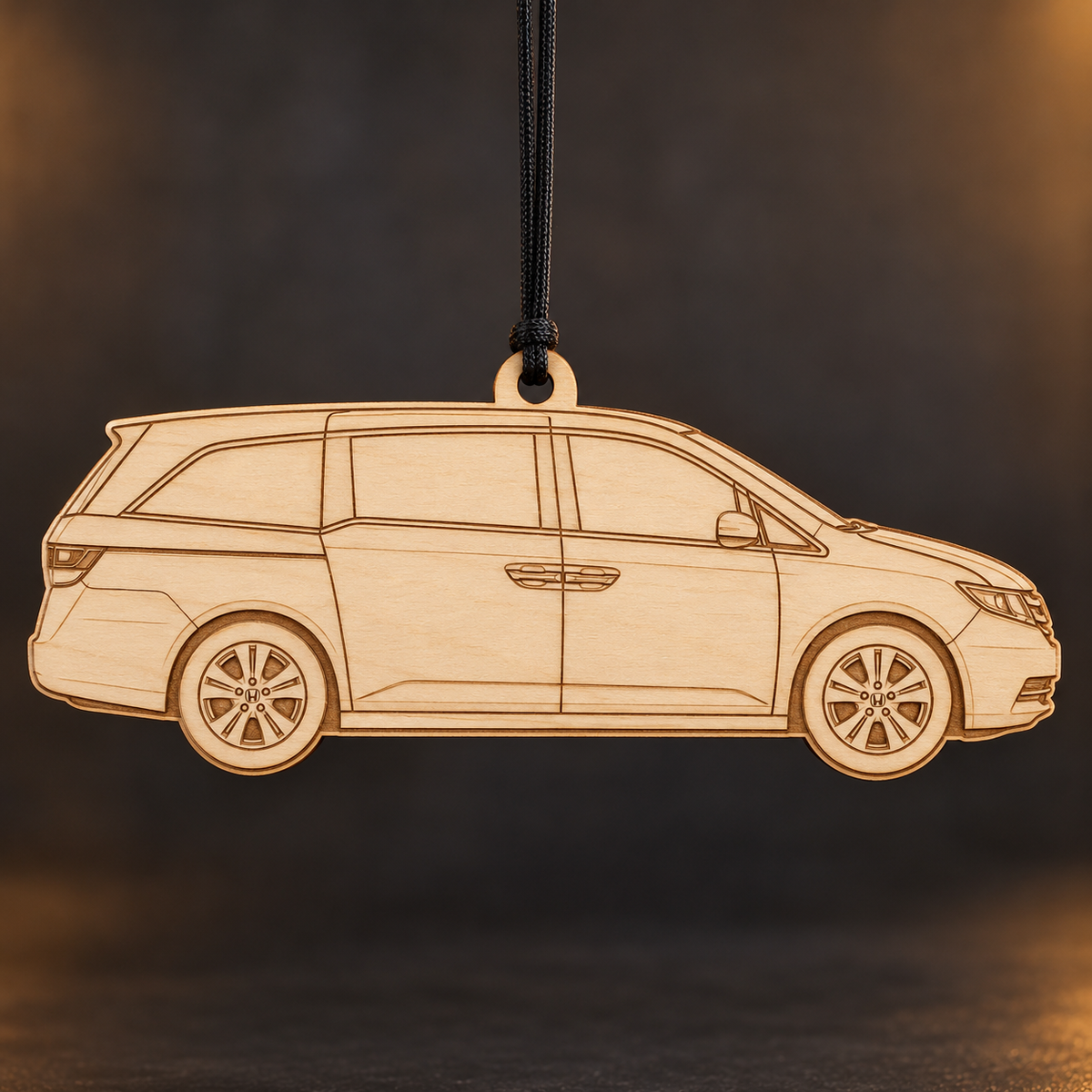 2015 Honda Odyssey Minivan flat Birch Ply ornament with brown laser-engraved outlines