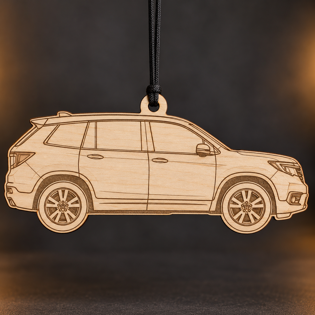 2020 Honda Passport SUV flat Birch Ply ornament with brown laser-engraved outlines