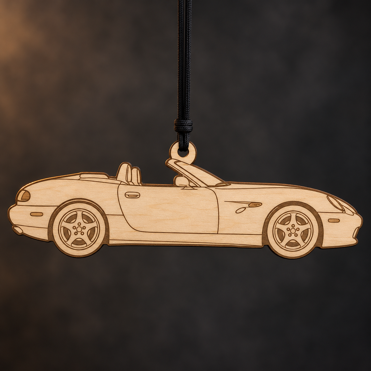 2006 Panoz Esperante Convertible flat Birch Ply ornament with brown laser-engraved outlines